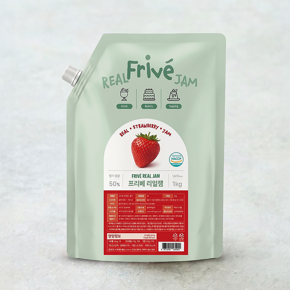 프리베 리얼잼 딸기잼 1kg 과일잼 리플잼